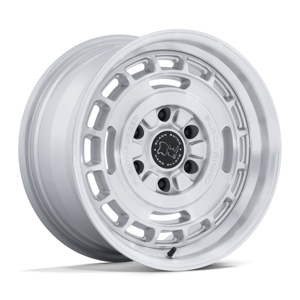BLACK RHINO HARD ALLOYS BR600 VAGABOND 17X8 32 6X130 GLOSS SILVER W/ MACHINED FACE