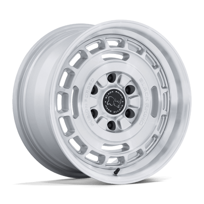 BLACK RHINO HARD ALLOYS BR600 VAGABOND 17X8 32 6X130 GLOSS SILVER W/ MACHINED FACE