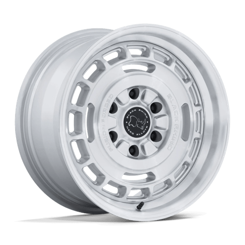 BLACK RHINO HARD ALLOYS BR600 VAGABOND 17X8 32 6X130 GLOSS SILVER W/ MACHINED FACE