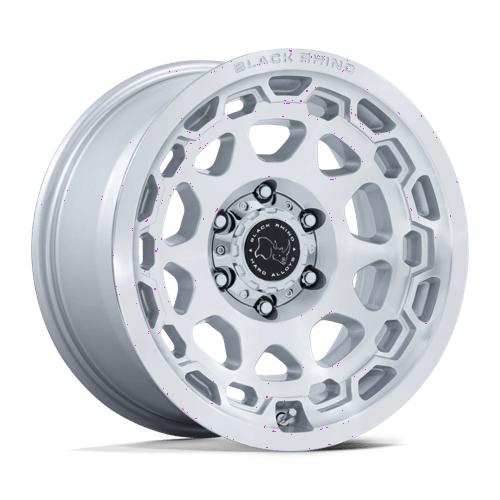BLACK RHINO HARD ALLOYS BR026 CONGO 17X8.5 35 5X114.3 GLOSS SILVER W/ MACHINED FACE