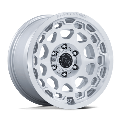 BLACK RHINO HARD ALLOYS BR026 CONGO 17X8.5 25 6X139.7 GLOSS SILVER W/ MACHINED FACE