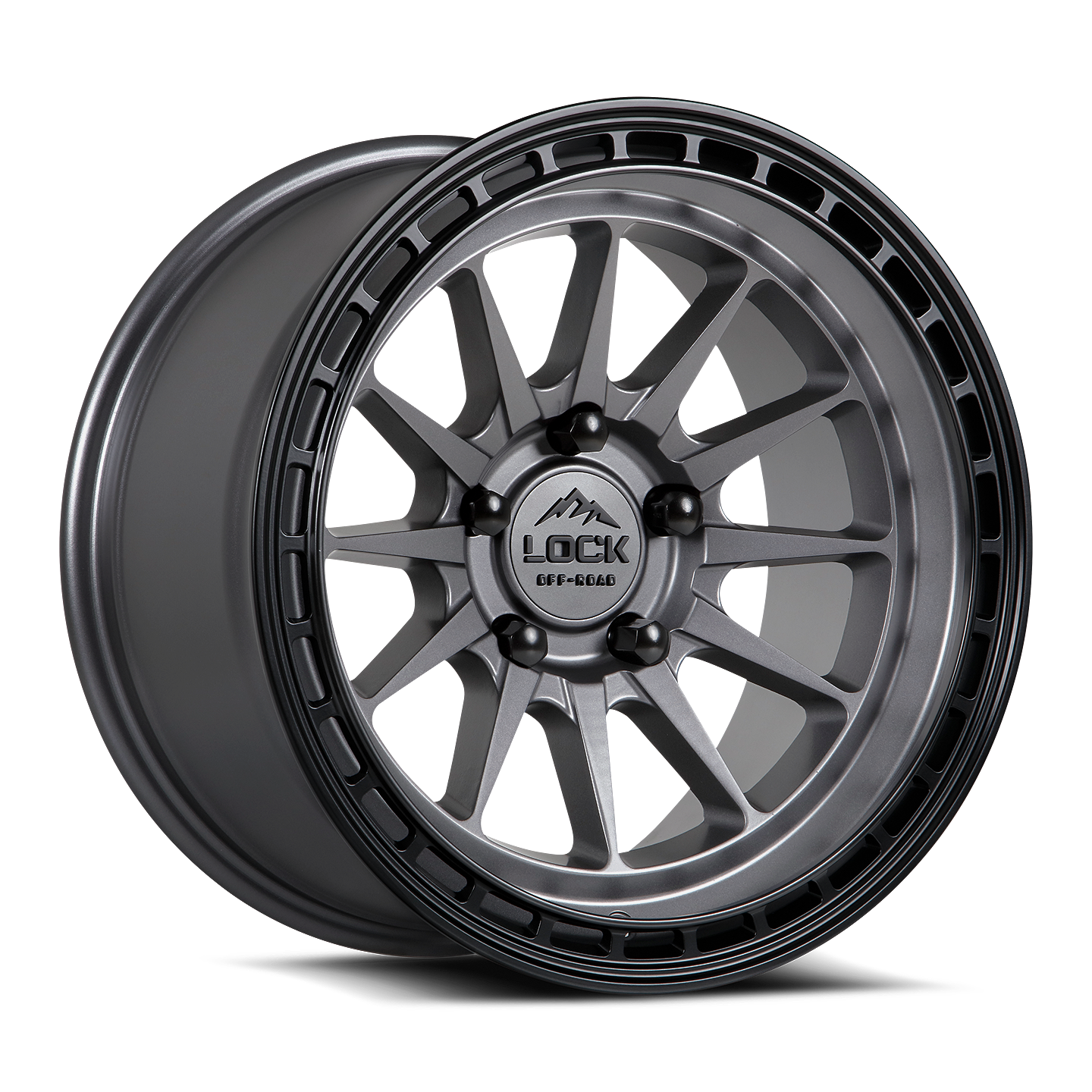 LOCK OFFROAD BAJA 17X8 40 5X114.3 MATTE GREY W MATTE BLACK RING