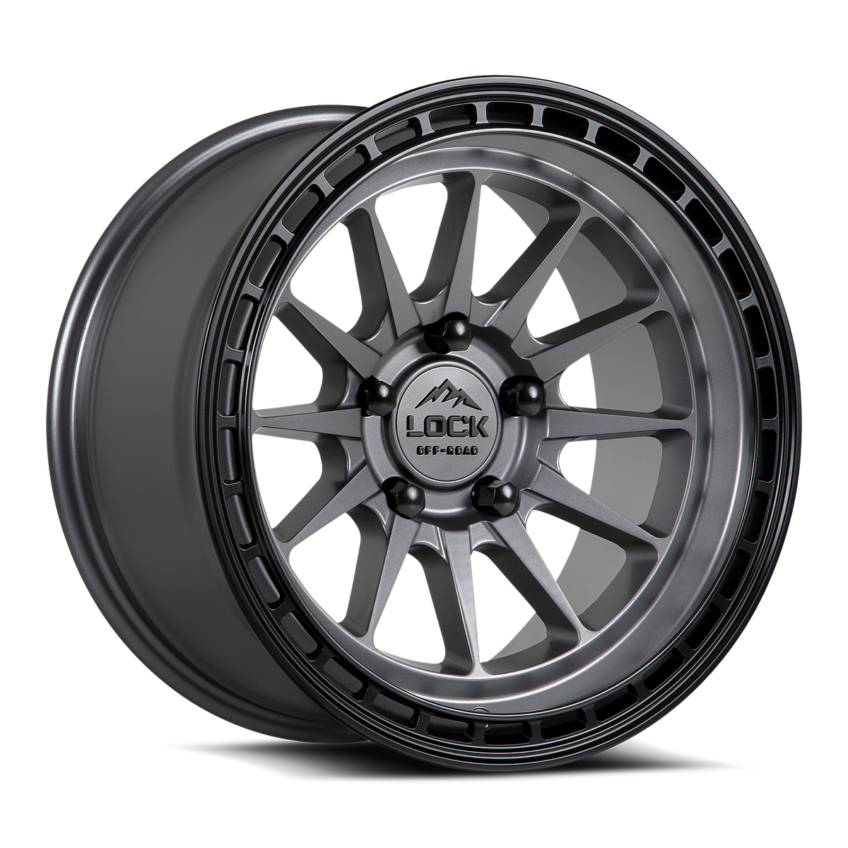 LOCK OFFROAD BAJA 17X9 12 5X127 MATTE GREY W MATTE BLACK RING