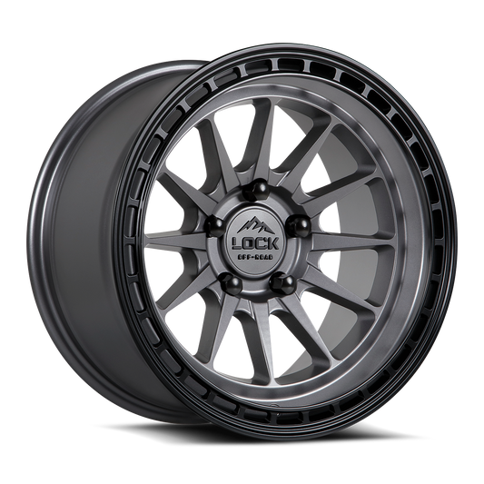 LOCK OFFROAD BAJA 17X9 12 6X139.7 MATTE GREY W MATTE BLACK RING
