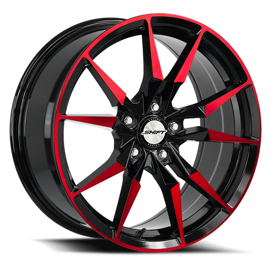 SHIFT H29 BLADE 18X8 35MM 5X100 GLOSS BLACK CANDY RED MACHINE | H29850035GBMR