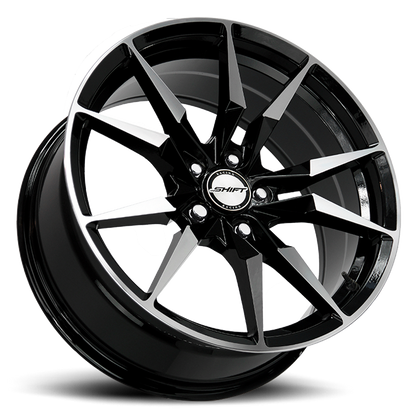 SHIFT H29 BLADE 17X7.5 35MM 5X114.3 GLOSS BLACK MACHINED | H29751435GBM