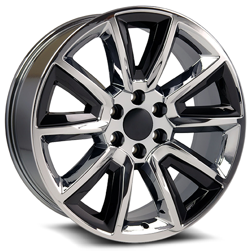 O.E. REVOLUTION C-08 22X9 31 6X139.7 CHROME + BLACK INSERTS