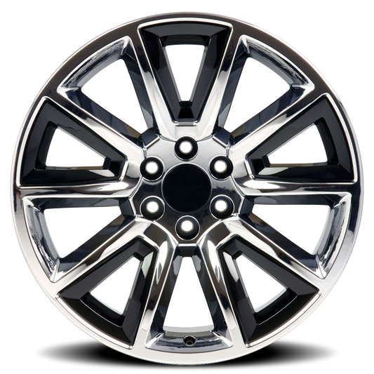 O.E. REVOLUTION C-08 24X10 31 6X139.7 CHROME + BLACK INSERTS