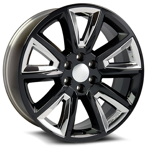O.E. REVOLUTION C-08 24X10 31 6X139.7 GLOSS BLACK + CHROME INSERTS