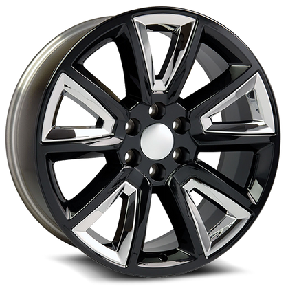 O.E. REVOLUTION C-08 24X10 31 6X139.7 GLOSS BLACK + CHROME INSERTS