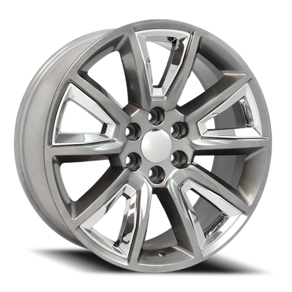 O.E. REVOLUTION C-08 26X10 31 6X139.7 SILVER + CHROME INSERTS