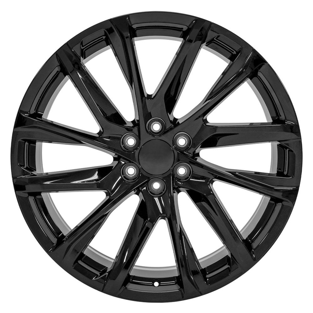 24" Replica Wheel CA90 Fits Cadillac Escalade 24x10 Gloss Black Wheel