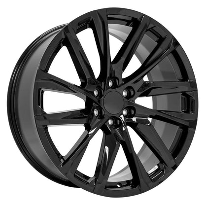24" Replica Wheel CA90 Fits Cadillac Escalade 24x10 Gloss Black Wheel