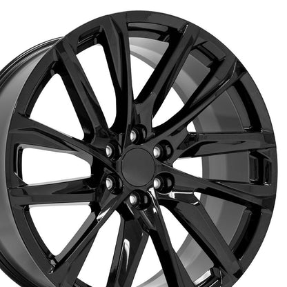 24" Replica Wheel CA90 Fits Cadillac Escalade 24x10 Gloss Black Wheel