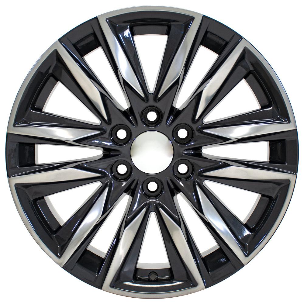 20" Replica Wheel CA91 Fits Cadillac Escalade 20x9 Gunmetal with Polished Face Wheel