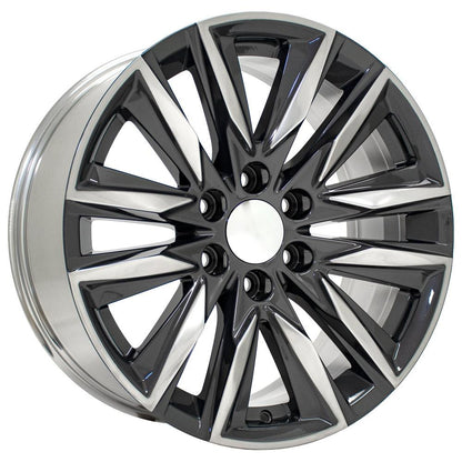 20" Replica Wheel CA91 Fits Cadillac Escalade 20x9 Gunmetal with Polished Face Wheel