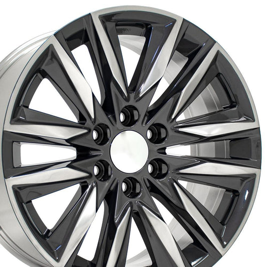 20" Replica Wheel CA91 Fits Cadillac Escalade 20x9 Gunmetal with Polished Face Wheel