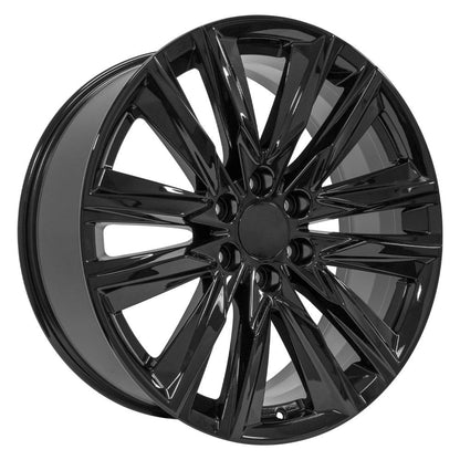 22" Replica Wheel CA91 Fits Cadillac Escalade 22x9 Gloss Black Wheel