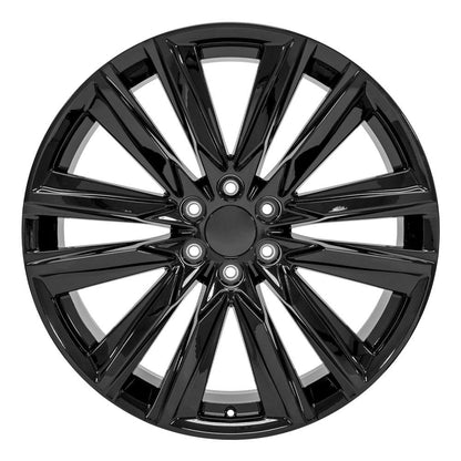 24" Replica Wheel CA91 Fits Cadillac Escalade 24x10 Gloss Black Wheel