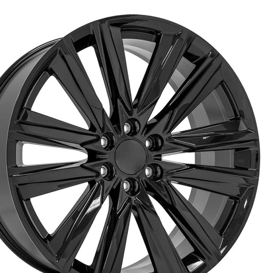 24" Replica Wheel CA91 Fits Cadillac Escalade 24x10 Gloss Black Wheel