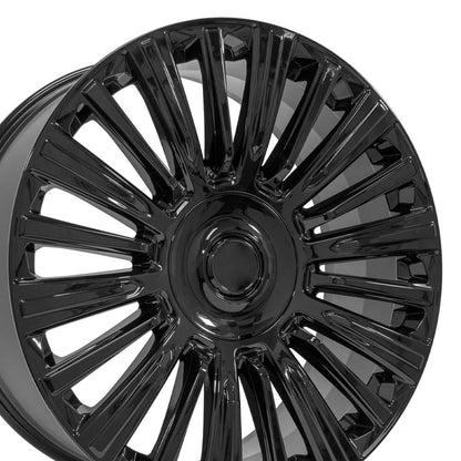 24" Replica Wheel CA92 Fits Cadillac Escalade 24x10 Gloss Black Wheel