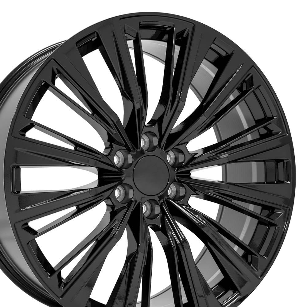 24" Replica Wheel CA93 Fits Cadillac Escalade 24x10 Gloss Black Wheel
