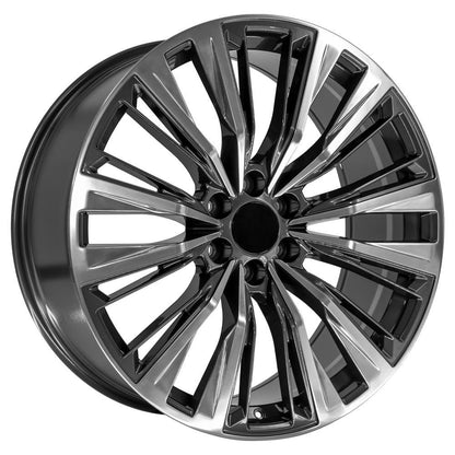 24" Replica Wheel CA93 Fits Cadillac Escalade 24x10 Gunmetal with Polished Face Wheel