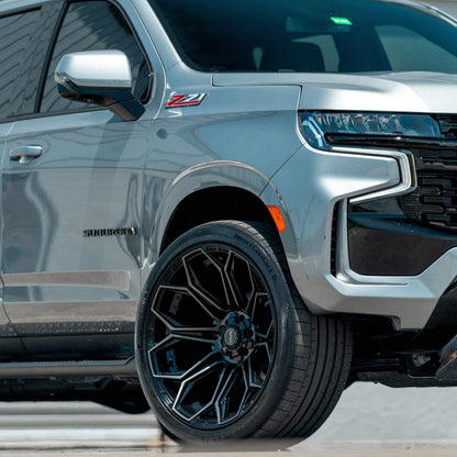 SET OF 4 WHEEL & TIRE PACKAGE | 4Play 4P83 20x10 -18 6x135/6x139.7 Gloss Black | 35x12.50R20 SureTrac Wide Climber R/T I