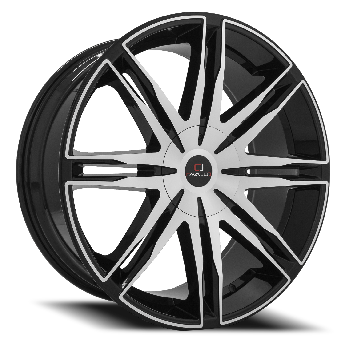 CAVALLO CLV-18 20X8.5 35 5X112/5X114.3 GLOSS BLACK & MACHINED