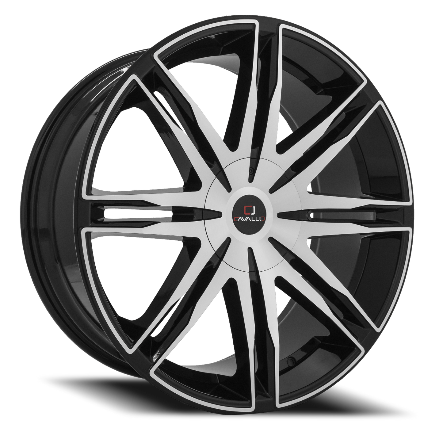 CAVALLO CLV-18 22X8.5 38 5X108 GLOSS BLACK & MACHINED