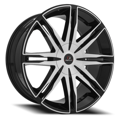 CAVALLO CLV-18 22X8.5 38 5X108 GLOSS BLACK & MACHINED