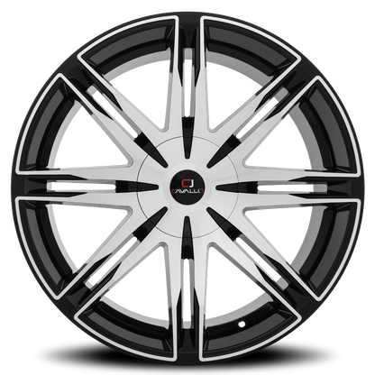 CAVALLO CLV-18 24X9 25 6X135/6X139.7 GLOSS BLACK & MACHINED