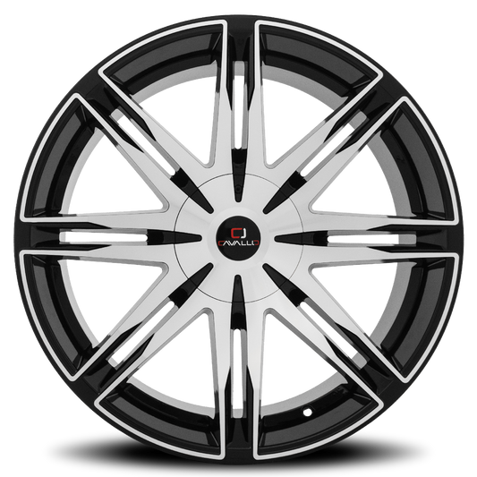 CAVALLO CLV-18 20X8.5 35 5X112/5X114.3 GLOSS BLACK & MACHINED