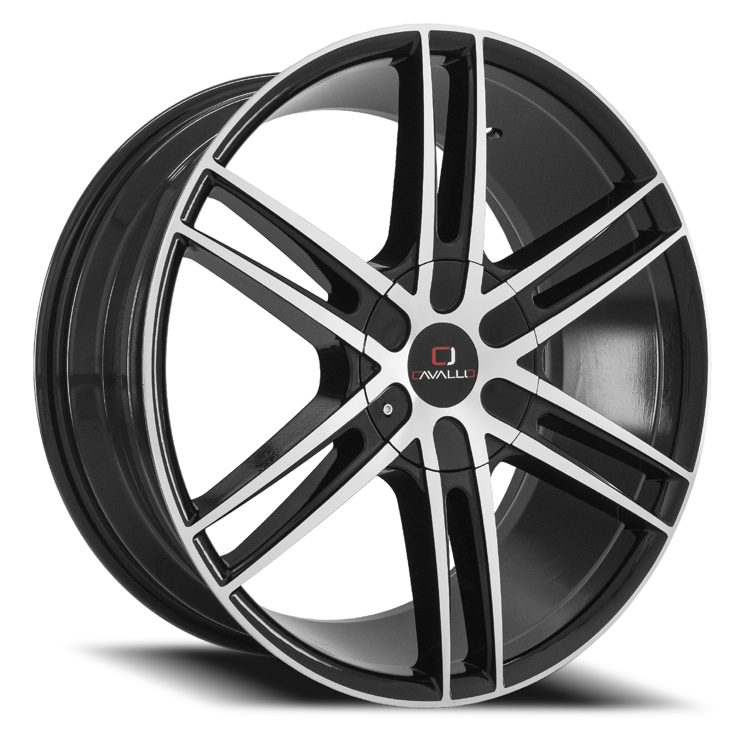 CAVALLO CLV-20 20X8.5 25 6X135/6X139.7 GLOSS BLACK & MACHINED