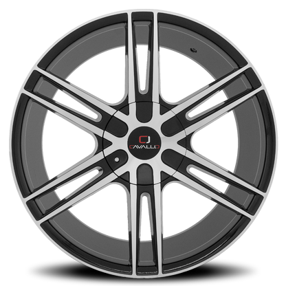CAVALLO CLV-20 20X8.5 25 6X135/6X139.7 GLOSS BLACK & MACHINED