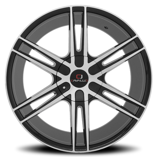 CAVALLO CLV-20 20X8.5 25 6X135/6X139.7 GLOSS BLACK & MACHINED