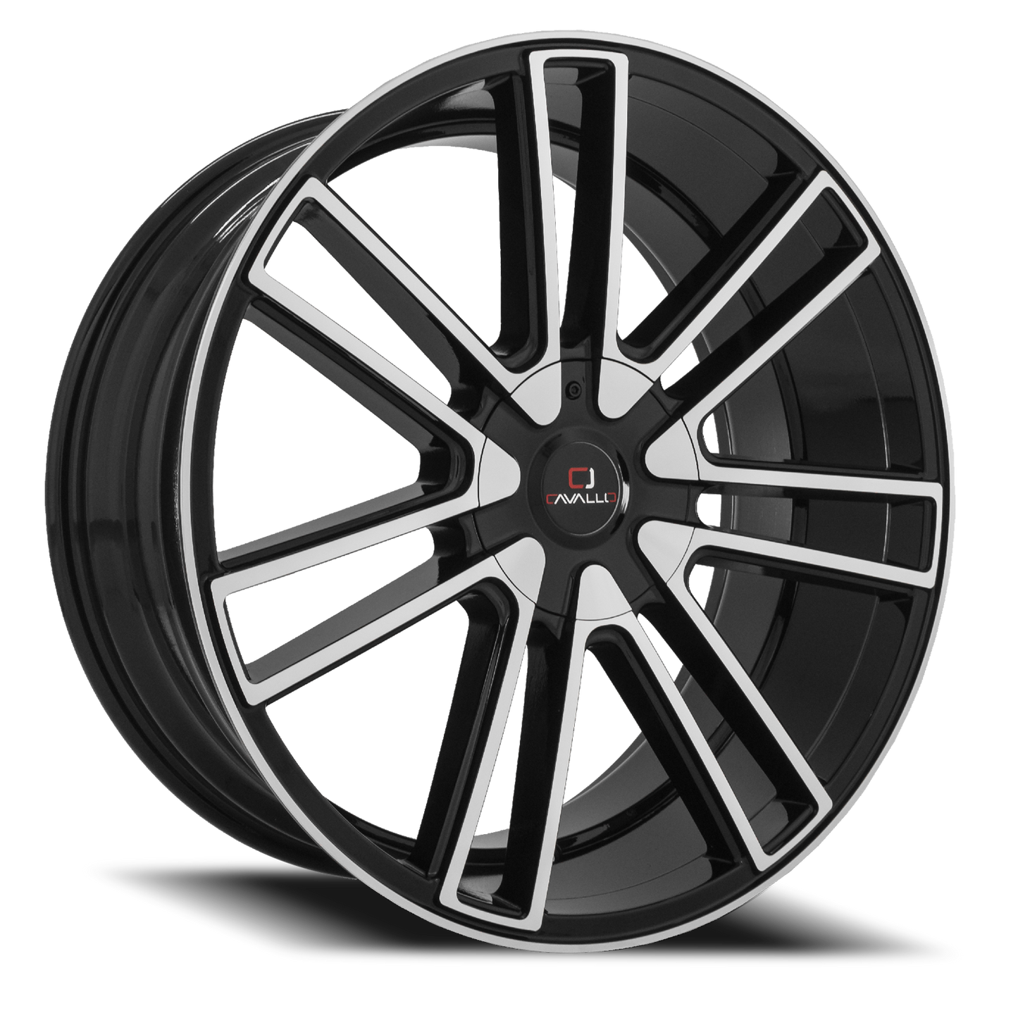 CAVALLO CLV-21 20X8.5 35 5X108/5X114.3 GLOSS BLACK & MACHINED