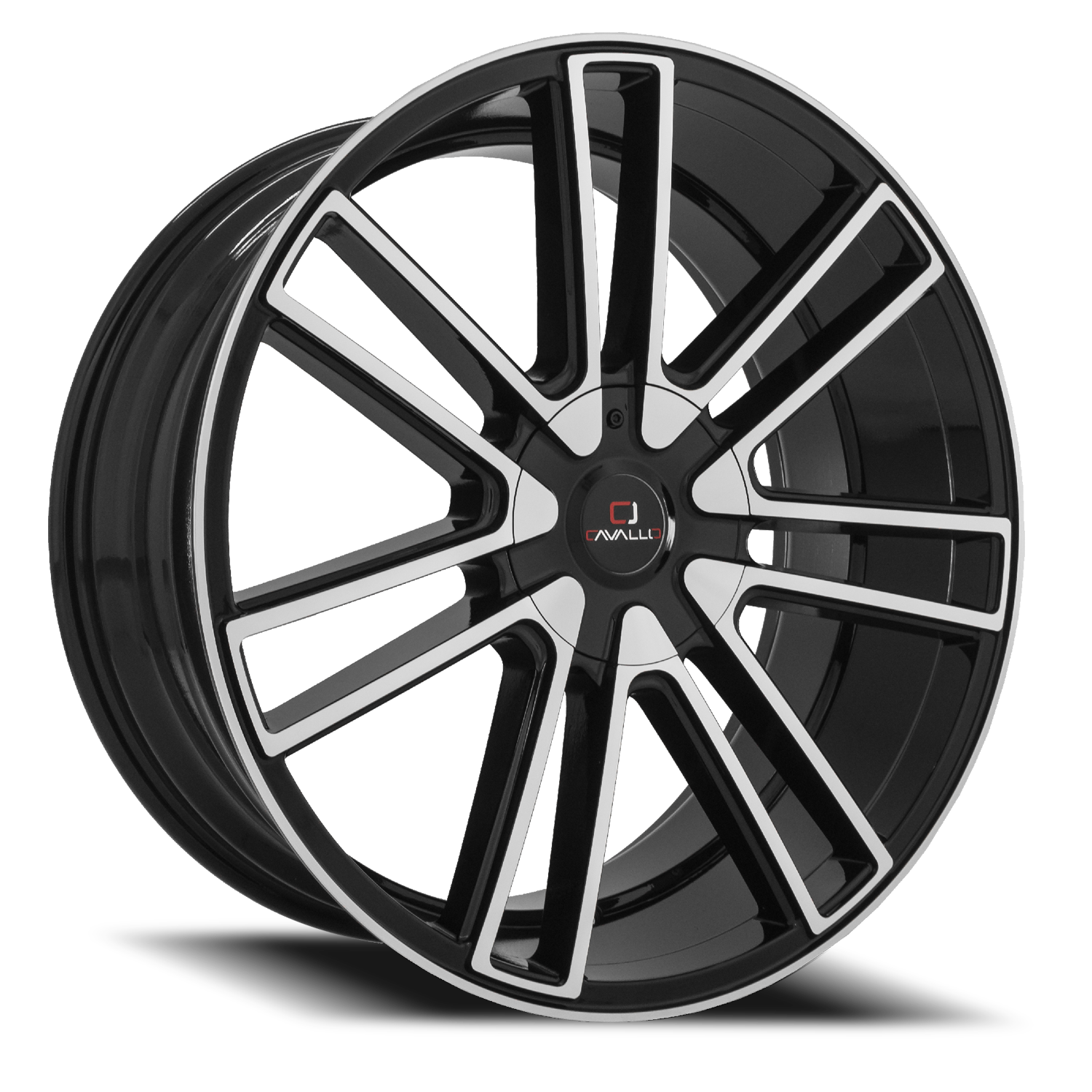 CAVALLO CLV-21 20X8.5 35 5X108/5X114.3 GLOSS BLACK & MACHINED