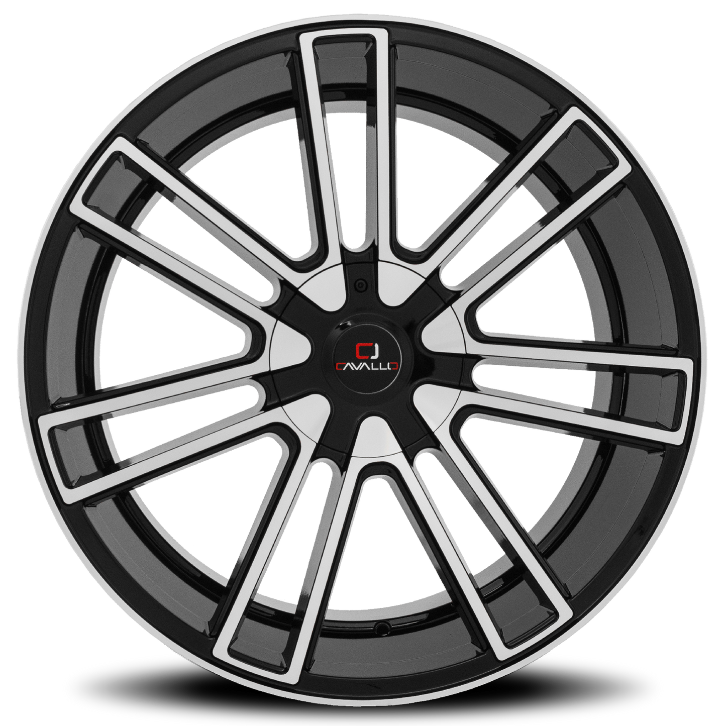 CAVALLO CLV-21 20X8.5 35 5X108/5X114.3 GLOSS BLACK & MACHINED
