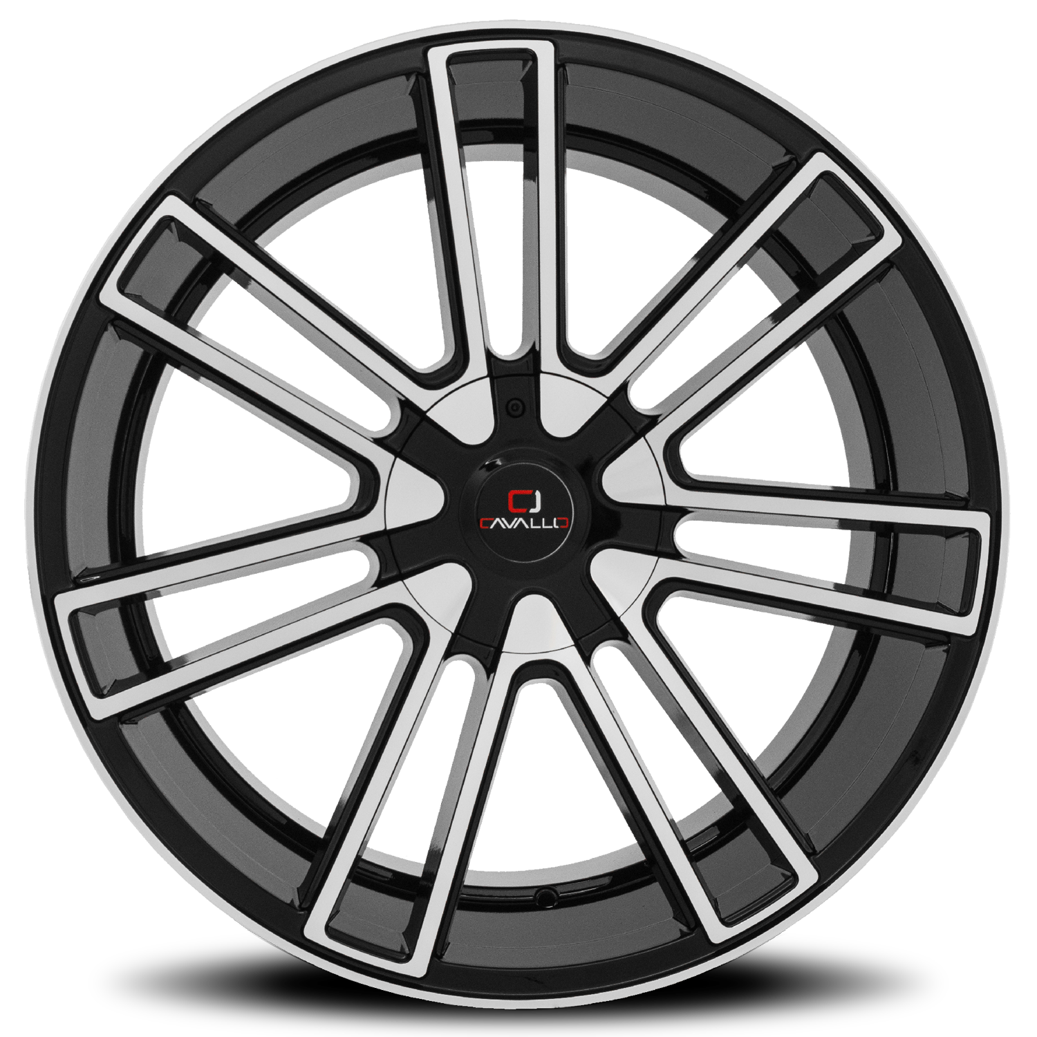 CAVALLO CLV-21 20X8.5 35 5X108/5X114.3 GLOSS BLACK & MACHINED