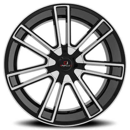CAVALLO CLV-21 20X8.5 35 5X108/5X114.3 GLOSS BLACK & MACHINED