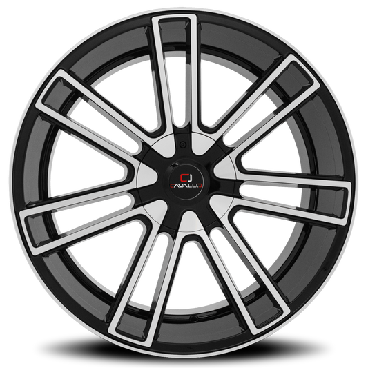 CAVALLO CLV-21 20X8.5 35 5X108/5X114.3 GLOSS BLACK & MACHINED