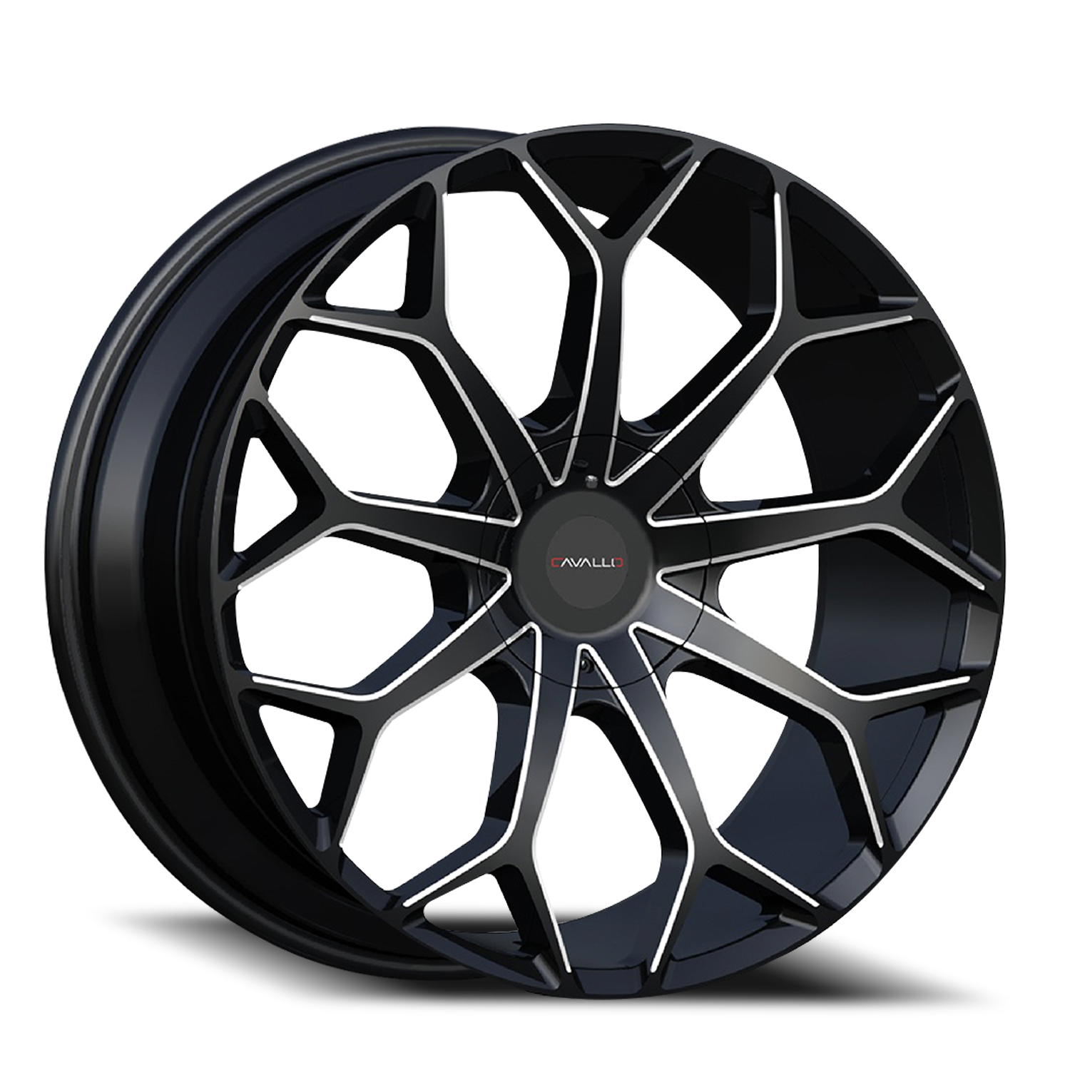 CAVALLO CLV-22 24X9 30 6X135/6X139.7 GLOSS BLACK & MILLED
