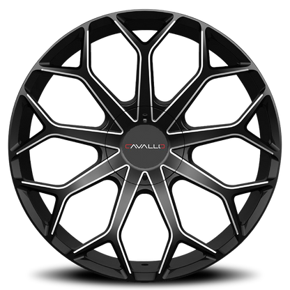 CAVALLO CLV-22 24X9 30 6X135/6X139.7 GLOSS BLACK & MILLED
