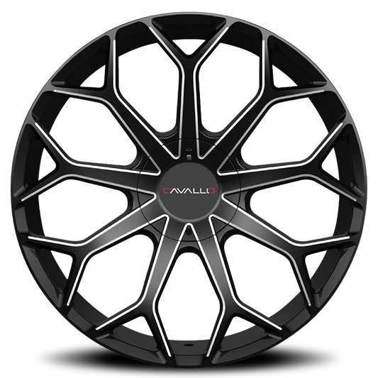 CAVALLO CLV-22 24X9 30 6X135/6X139.7 GLOSS BLACK & MILLED