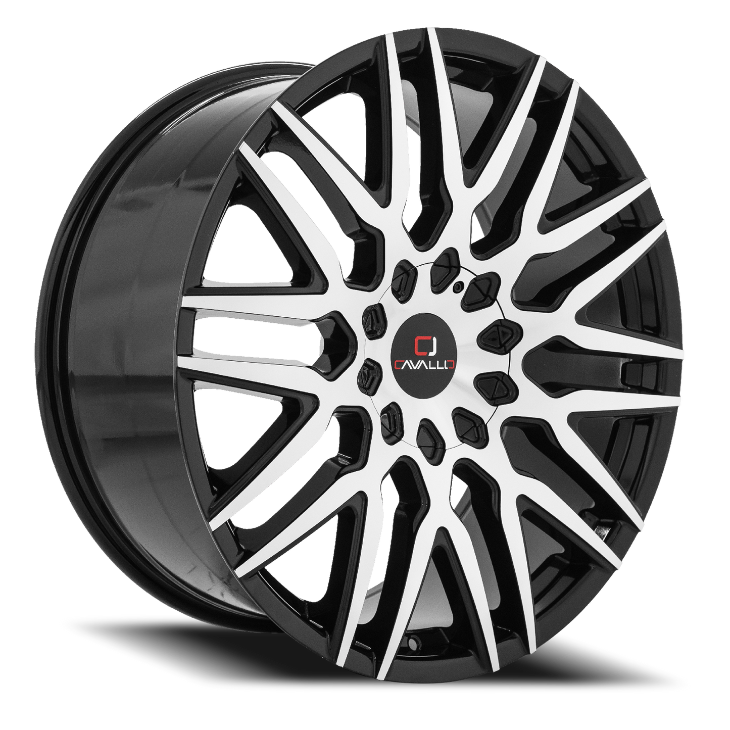 CAVALLO CLV-24 24X9 18 5X115/5X120 GLOSS BLACK & MACHINED