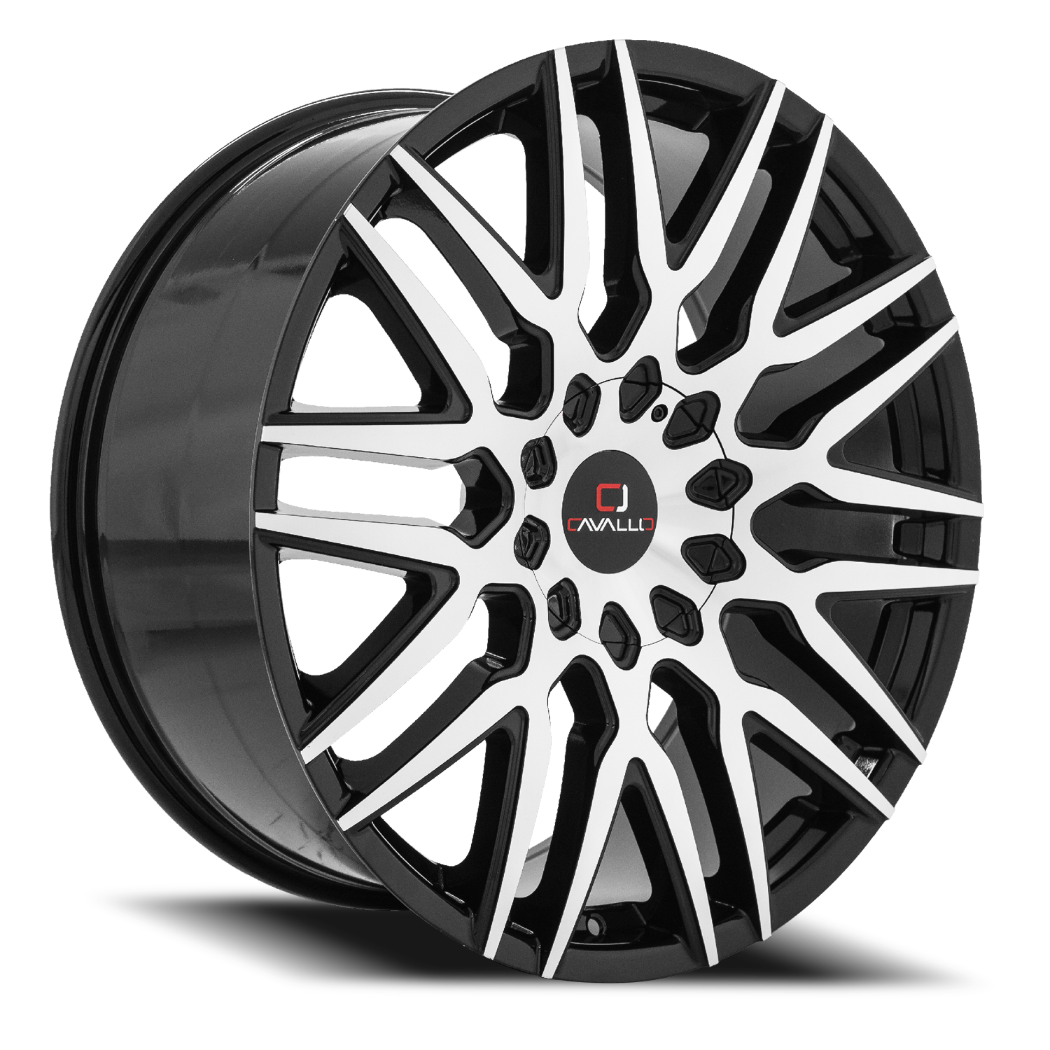 CAVALLO CLV-24 24X9 18 5X115/5X120 GLOSS BLACK & MACHINED