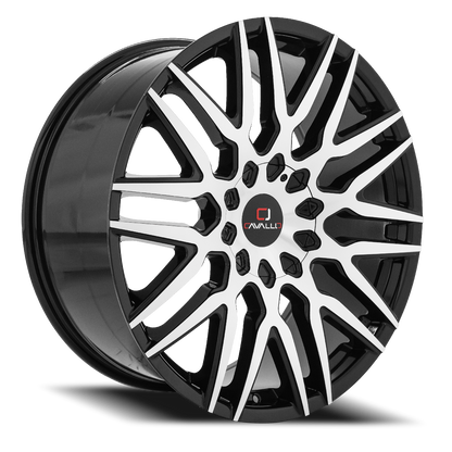 CAVALLO CLV-24 24X9 18 5X115/5X120 GLOSS BLACK & MACHINED