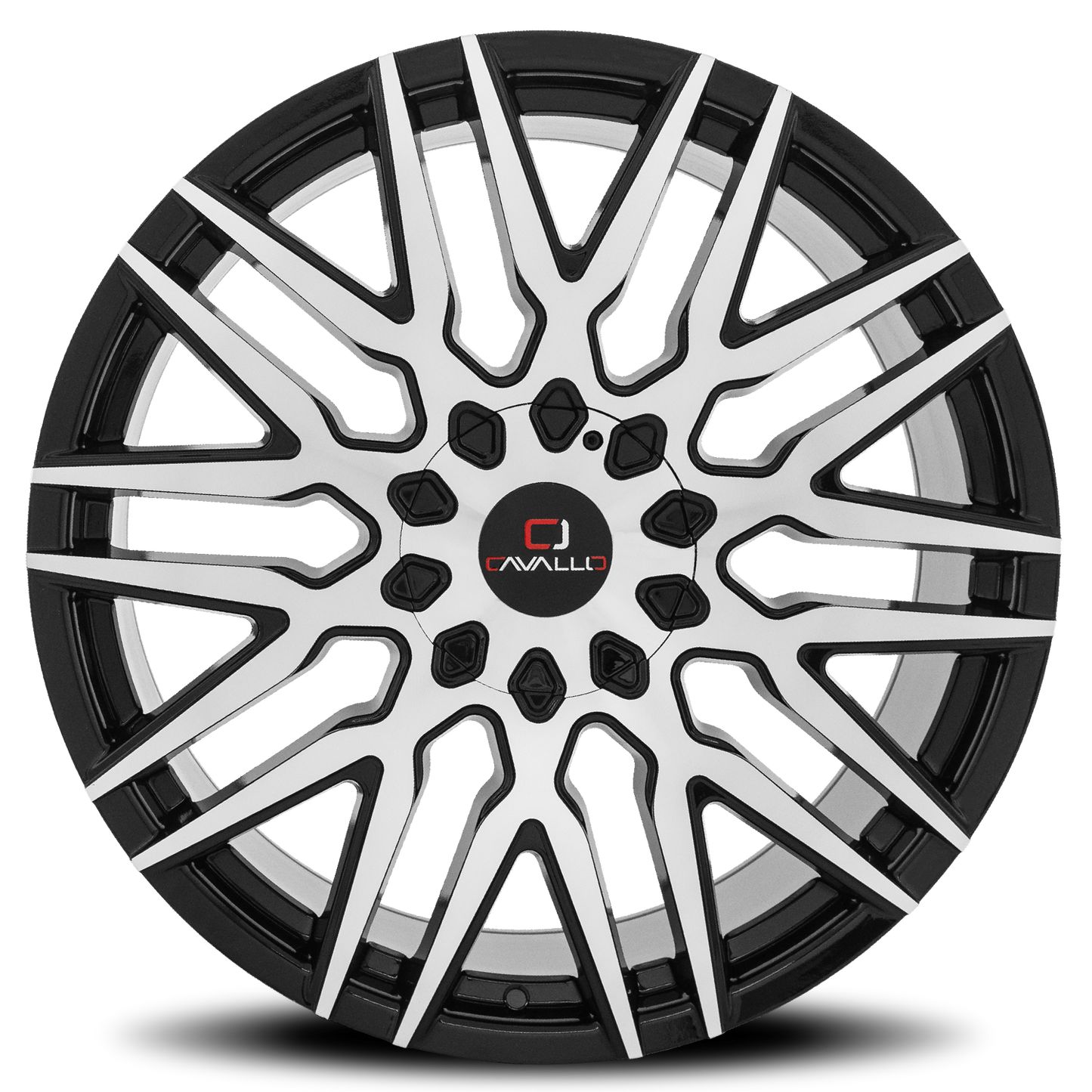 CAVALLO CLV-24 24X9 18 5X115/5X120 GLOSS BLACK & MACHINED