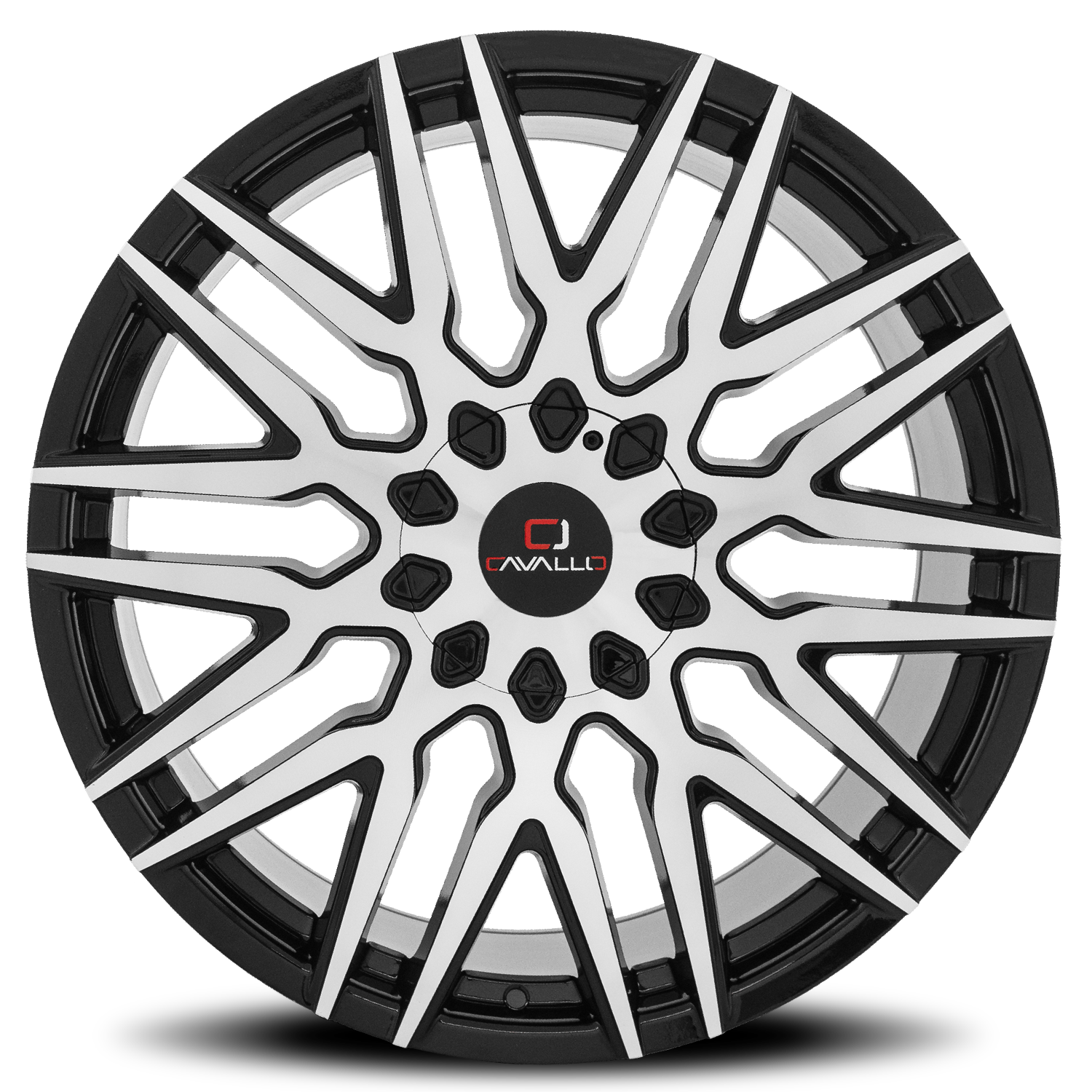 CAVALLO CLV-24 24X9 18 5X115/5X120 GLOSS BLACK & MACHINED